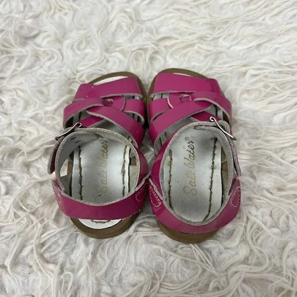 Saltwater Girls Barbie Pink Buckle Sandals Kids Size 5 Summer Shoe